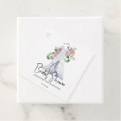 エレガントなピンクの花と緑の葉 - ブライダルシャワー フェイバータグ (インサイチュ)