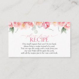 エレガントなピンクの花と緑を飾って　お願いします　ここにレシピを持ってきてください エンクロージャーカード