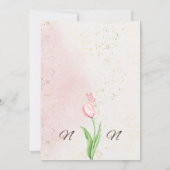 エレガントなピンクの花と蝶の結婚式の招待状 招待状 (裏面)