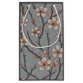 エレガントなピンクの花のさくら模様 スモールペーパーバッグ (裏面)