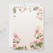 エレガントなピンクの花のウェディングアニバーサリー 招待状 (裏面)