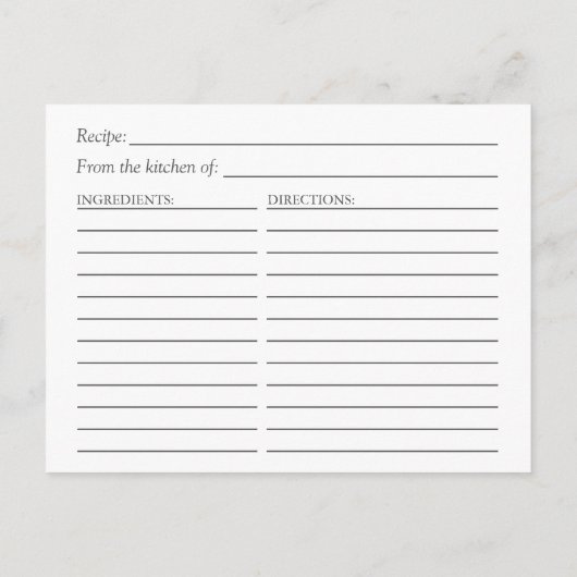 エレガントなピンクの花のウェディングシャワーレシピ ポストカード (裏面)