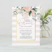 エレガントなピンクの花のカップル ブライダルシャワー ブランチ 招待状 (スタンド正面)