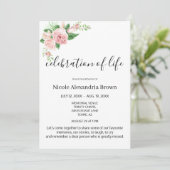 エレガントなピンクの花のセンスのあるお別れ会 招待状 (スタンド正面)