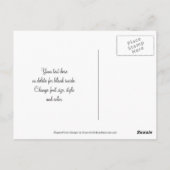 エレガントなピンクの花のデザインのあなたの写真の感謝のポストカード ポストカード (裏面)