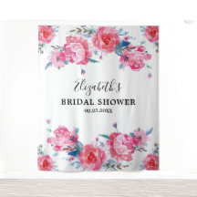 エレガントなピンクの花のブライダルシャワーの写真用背景