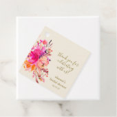 エレガントなピンクの花のブライダルシャワーカスタムサンキュ フェイバータグ (インサイチュ)