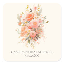 エレガントなピンクの花のブライダルシャワーフェイバー