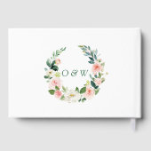 エレガントなピンクの花のブライダルシャワー ゲストブック (裏面)