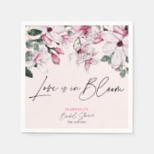 エレガントなピンクの花のブライダルシャワー スタンダードカクテルナプキン (正面)