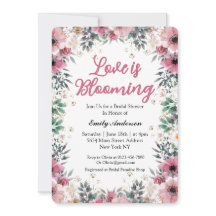 エレガントなピンクの花のブライダルシャワー