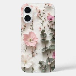 エレガントなピンクの花のボタニカルiPhone 16ケース iPhone 16ケース