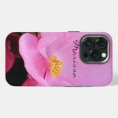 エレガントなピンクの花の名前の写真 iPhoneケース (裏面横)