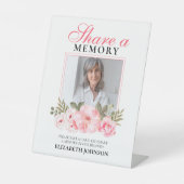 エレガントなピンクの花の想い出をシェア 台座サイン (正面)