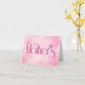 エレガントなピンクの花の母の日のカード カード (黄色い花)