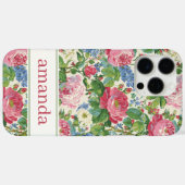 エレガントなピンクの花の水彩オーダーメイド Case-Mate iPhoneケース (裏面 (横))