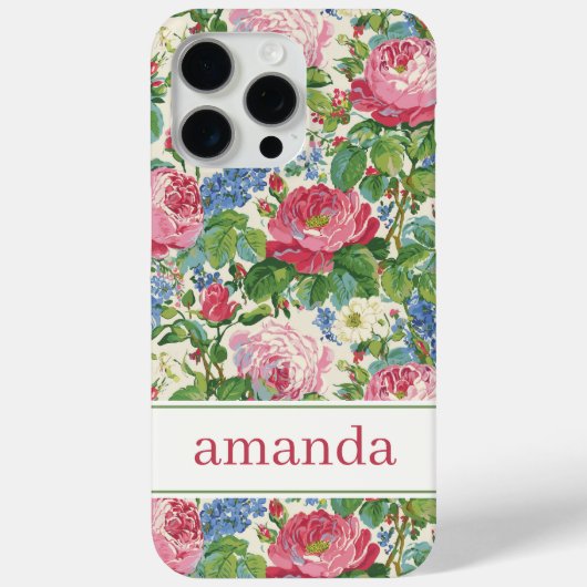 エレガントなピンクの花の水彩オーダーメイド Case-Mate iPhoneケース (裏面)