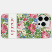 エレガントなピンクの花の水彩オーダーメイド Case-Mate iPhoneケース (裏面 (横))
