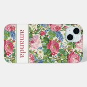 エレガントなピンクの花の水彩パーソナライズデザイン Case-Mate iPhoneケース (裏面 (横))