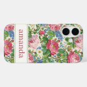 エレガントなピンクの花の水彩パーソナライズデザイン Case-Mate iPhoneケース (裏面 (横))