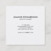 エレガントなピンクの花の水彩画のプロフェッショナル スクエア名刺 (裏面)