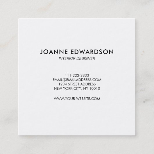 エレガントなピンクの花の水彩画のプロフェッショナル スクエア名刺 (裏面)