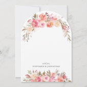 エレガントなピンクの花の水彩画のリハーサルディナー 招待状 (裏面)