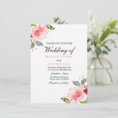 エレガントなピンクの花の結婚式招待状 招待状 (スタンド正面)