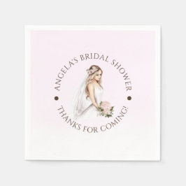 エレガントなピンクの花嫁のシャワーパーティー スタンダードカクテルナプキン