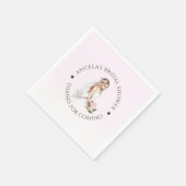 エレガントなピンクの花嫁のシャワーパーティー スタンダードカクテルナプキン (角)