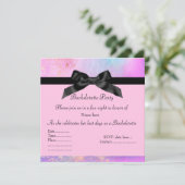 エレガントなピンクの花嫁の前祝い招待状（ゴールドの詳細付き） 招待状 (スタンド正面)