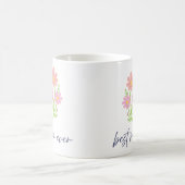 エレガントなピンクの花束 ベストマムデザイン コーヒーマグカップ (中央)