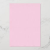 エレガントなピンクの花柄のシルバーフォイル招待状 箔招待状 (裏面)