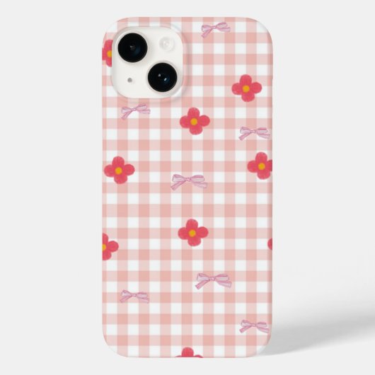 エレガントなピンクの花柄のスマホケース Case-Mate iPhoneケース (裏面)