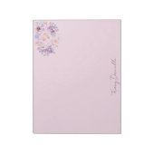 エレガントなピンクの花柄のパーソナライズノート ノートパッド (回転)