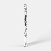 エレガントなピンクの花柄の名前 SAMSUNG GALAXYケース (右側面)