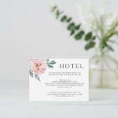 エレガントなピンクの花柄の結婚式の宿泊 エンクロージャーカード (スタンド正面)