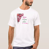 エレガントなピンクの花柄ウェディングウェルカムサイン Tシャツ (正面)