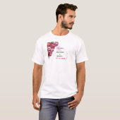 エレガントなピンクの花柄ウェディングウェルカムサイン Tシャツ (正面フル)