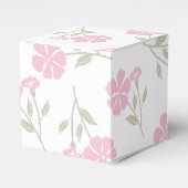 エレガントなピンクの花柄クラシックギフトボックス フェイバーボックス (正面サイド)