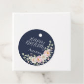 エレガントなピンクの花柄ラウンドパーソナライズドフェイバータグ フェイバータグ (インサイチュ)