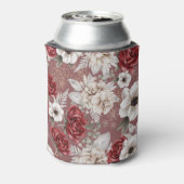 エレガントなピンクの花柄 缶クーラー (缶裏面)