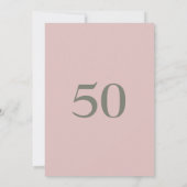 エレガントなピンクの花柄 50歳 & ファビュラス 誕生日パーティー 招待状 (裏面)