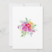 エレガントなピンクの花柄 60歳の誕生日招待状 招待状 (裏面)