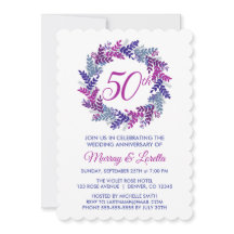 エレガントなピンクの花輪 50周年結婚記念日