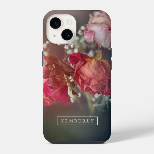 エレガントなピンクの花 カスタムiPhoneケース iPhoneケース (裏面)