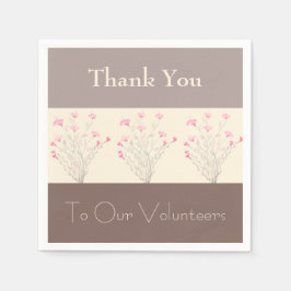 エレガントなピンクの花 スタンダードカクテルナプキン