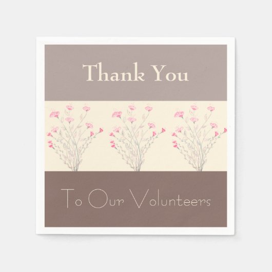 エレガントなピンクの花 スタンダードカクテルナプキン (正面)