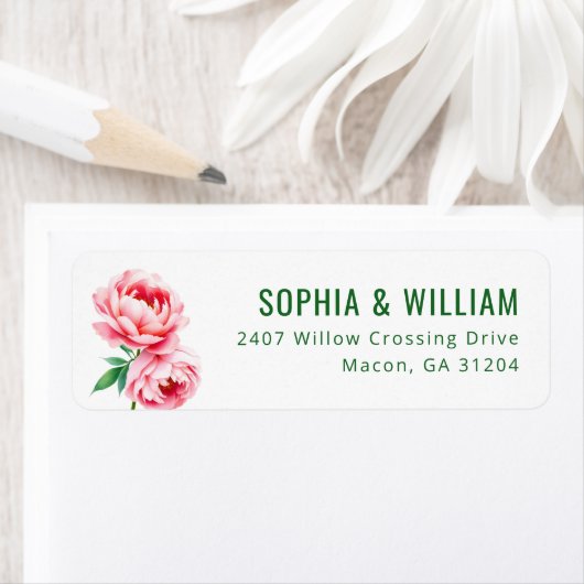 エレガントなピンクの花 ラベル (インサイチュ)