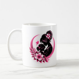 エレガントなピンクの花 母性愛 女性 コーヒーマグカップ